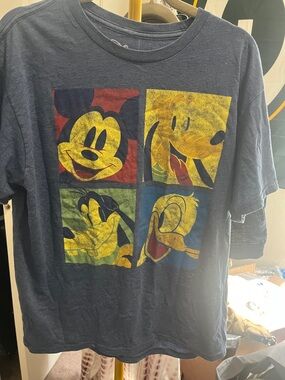 Disney Navy Graphic Tee with Red, Yellow, Green & Blue Panels
